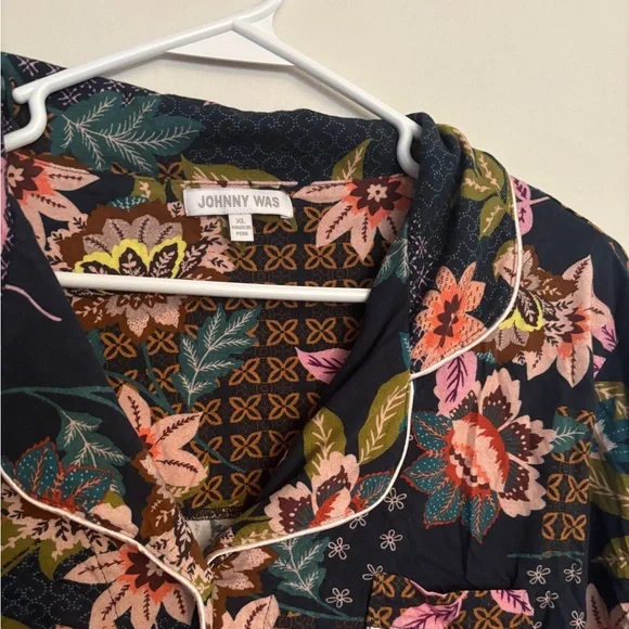 Johnny Was The Carly PJ Pajama Shirt Top Size XL Floral Delfino Print - Picture 2 of 5